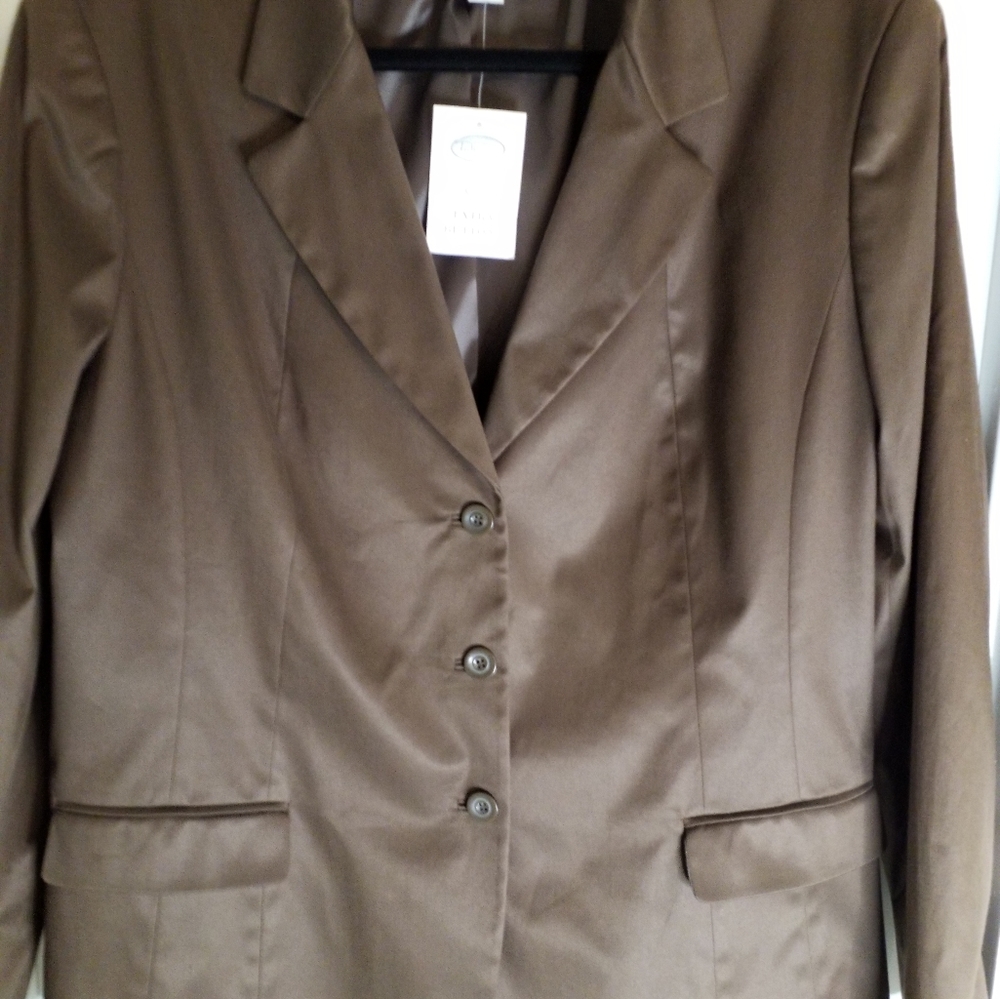 Talbots Women's Blazer Brown Silk Blend Jacket Coat Blazer new w/tags size 18